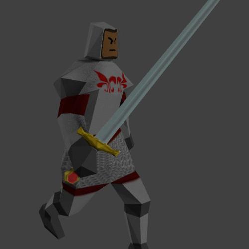 Low Poly Knight with sword preview image